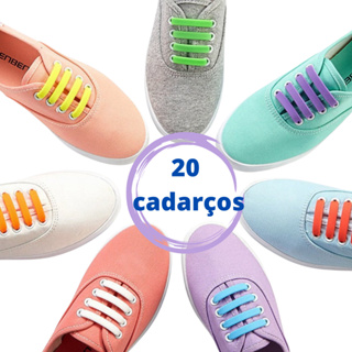 20 Cadarço De Silicone Elástico Para Sapatos Adulto Criança Sem Amarração em Oferta na Shopee