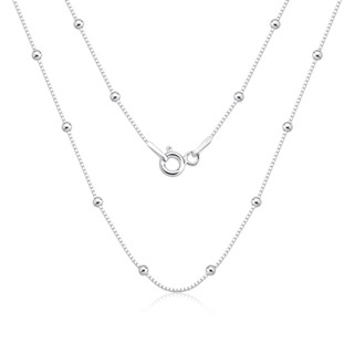 Colar Feminino Veneziana com Bolinhas 45cm - Prata 925