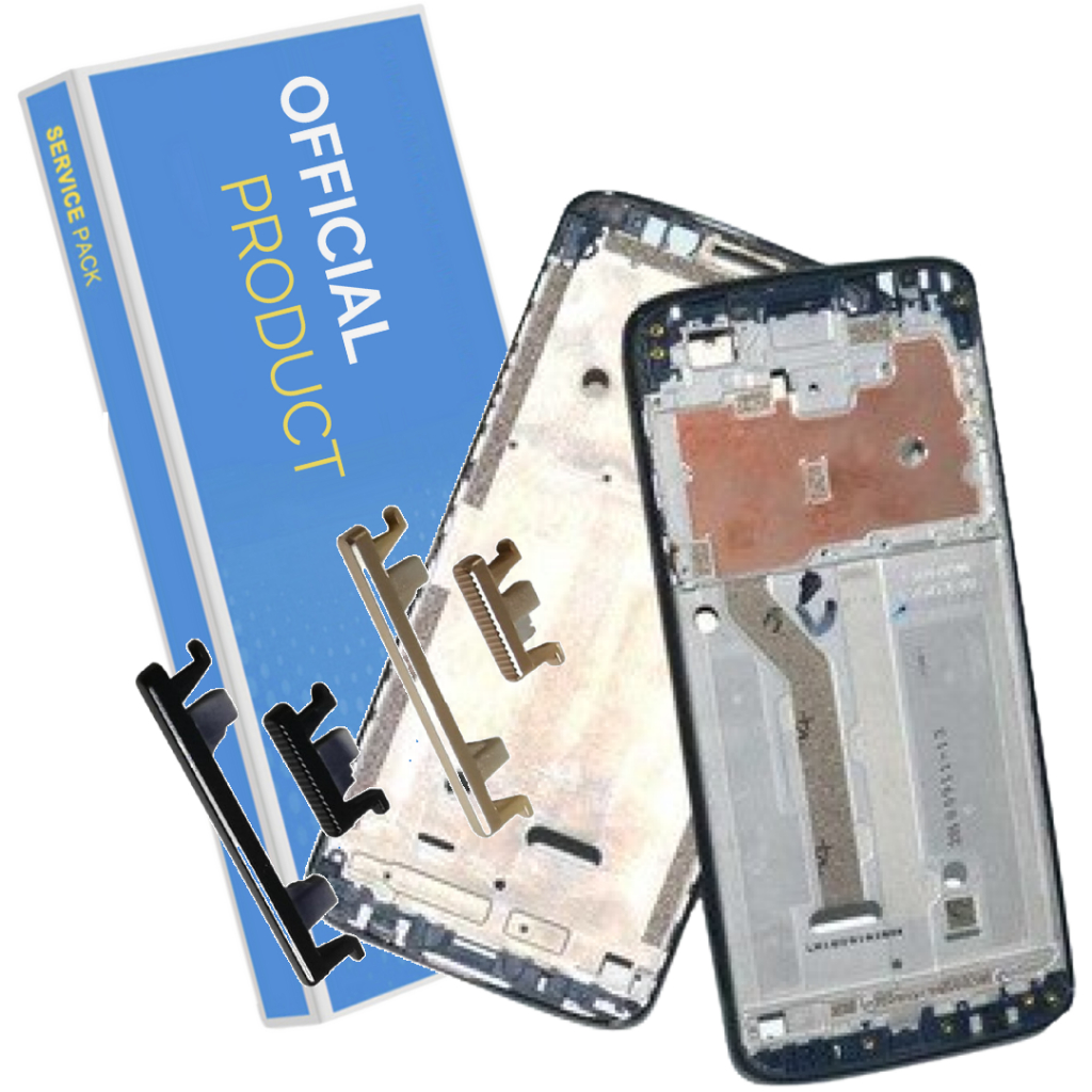 Carcaça Aro Lateral Chassis Compatível Moto G7 Play XT1952 + Com Botão Power e Volume!