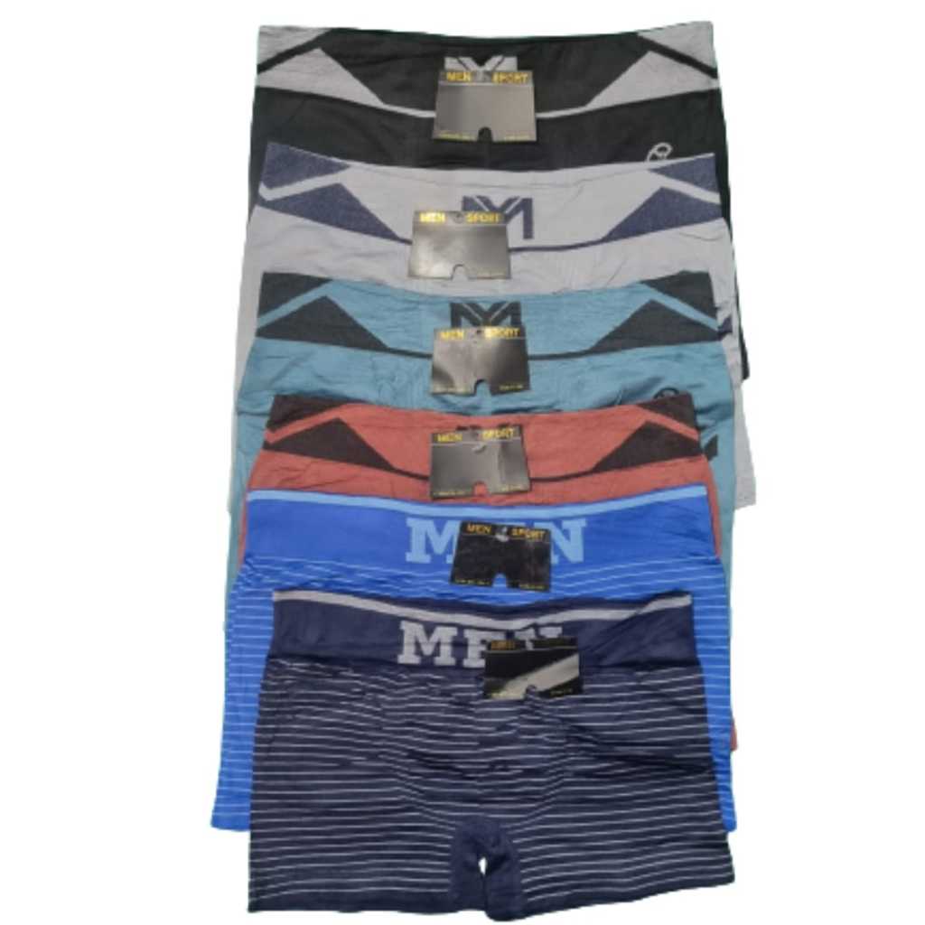 Kit 6 cuecas Boxer Box Short Men sem costura poliamida