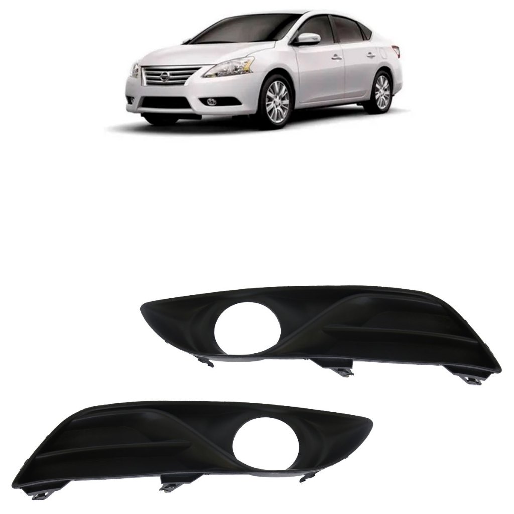 Moldura Grade Milha Sentra 2014 2015 2016 Furo Milha Preto Texturizado - Spare Parts and Accessories for Vehicles