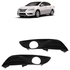 Moldura Grade Milha Sentra 2014 2015 2016 Furo Milha Preto Texturizado