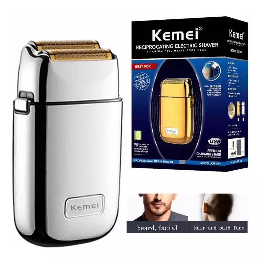 Barbeador Kemei KM-TX1 110V/240V PRATA