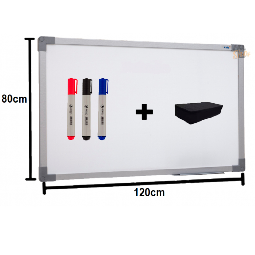 Quadro Lousa Branco 120x80 Moldura Mdf Alumínio Soft Stalo