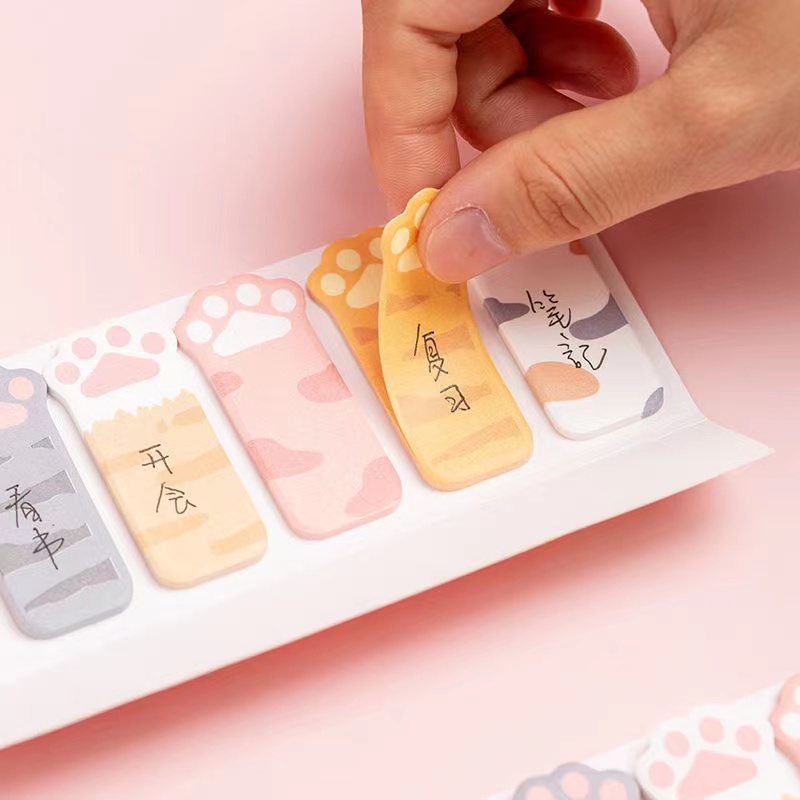 Marcador de página Adesivo Fofo - Patinha de gato Papelaria Kawaii Material Escolar