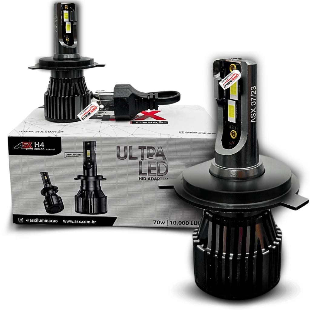 Lampada Ultra Led H4 Gol G5 G6 G7 10000 Lumens 6000k 70w Asx Compativel Com o modelo Farol Simples em Oferta na Shopee
