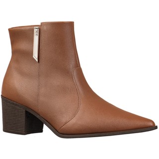 Bota Feminina GiGiL Bico Fino Cano Médio Salto Grosso Médio Detalhe Lateral Confortável  B...