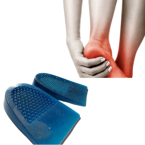 Par de Meia Palmilha Silicone Gel Protecao Ortopedica Esporao Calcanhar Fascite Tamanho Unico pronto