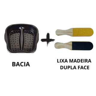 Kit - Bacia de pé + Lixa de madeira dupla face em Oferta na Shopee