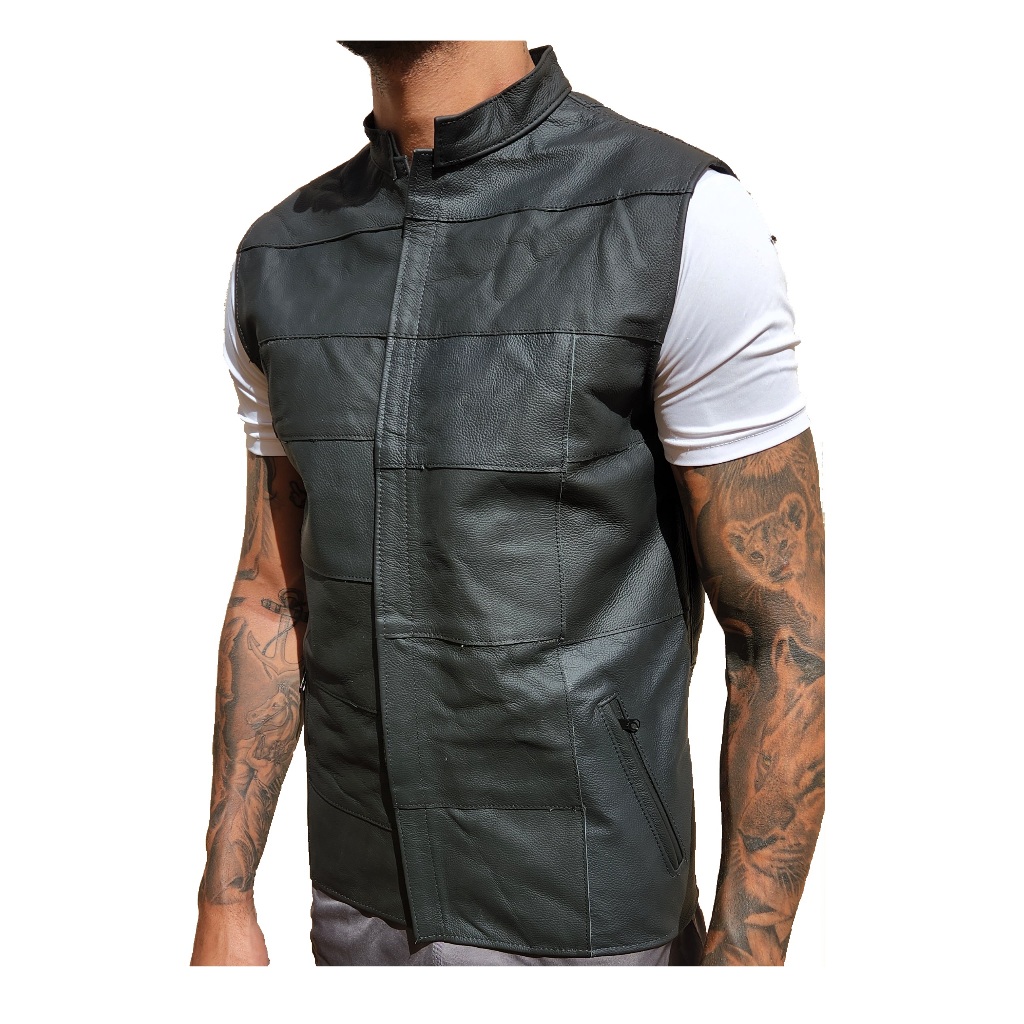 Colete Couro Legitimo Retalho Sons Of Anarchy Motoclube V2