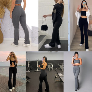 Kit 2 Calça Legging Flare Feminina Academia Cintura alta
