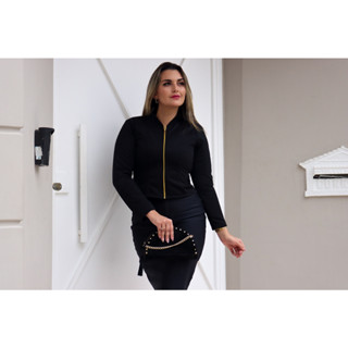 JAQUETA BOMBER CASACO FEMENINA COM ZIPER em Oferta na Shopee