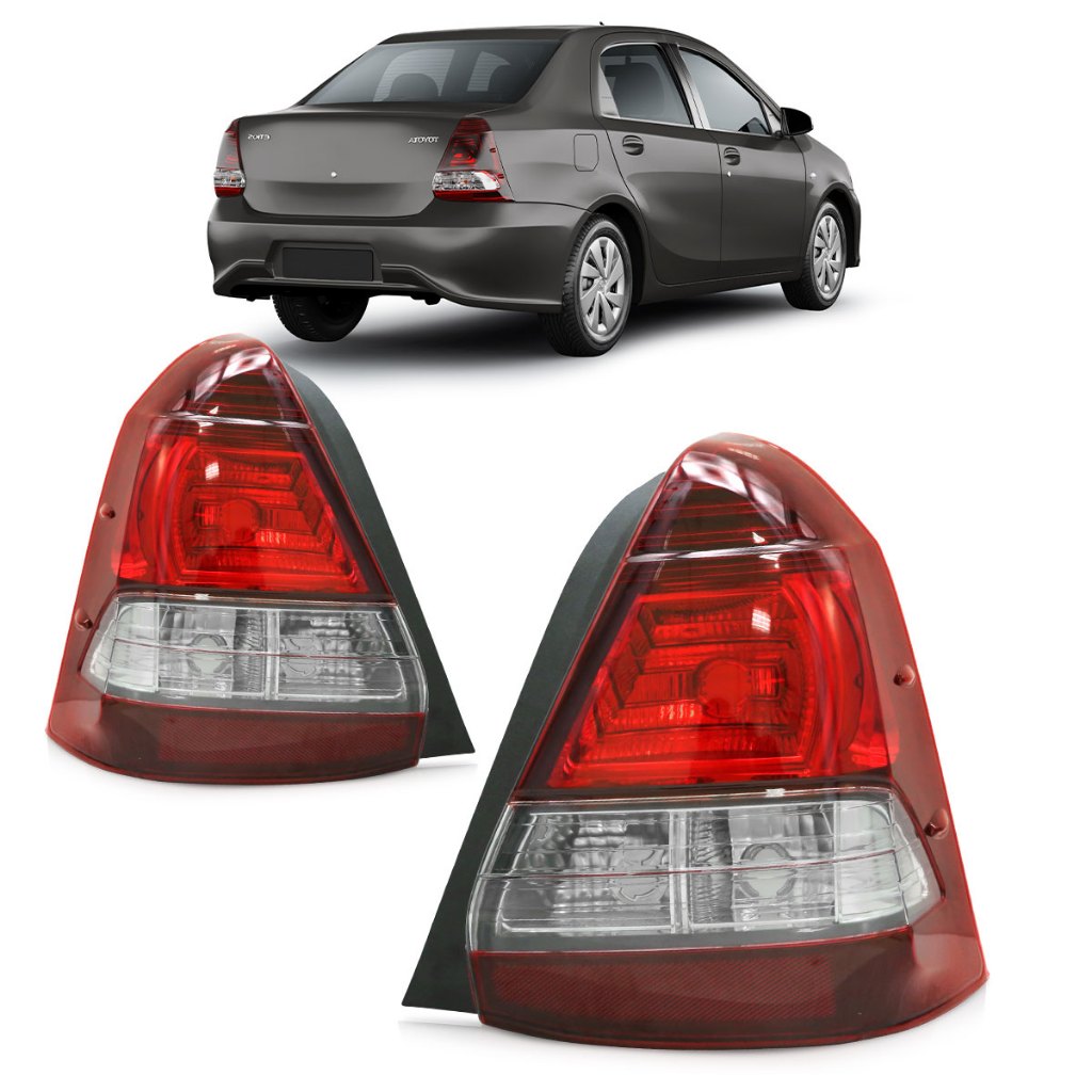 Lanterna Traseira Etios Sedan 2013 2014 2015 2016 2017 2018 2019 2020 Bicolor Lente Acrilico