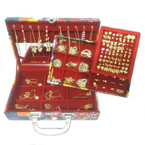 Kit 51 pçs COMPLETO DOURADO e PRATA SemiJoias Folheadas Colar Brinco Anel em Oferta na Shopee