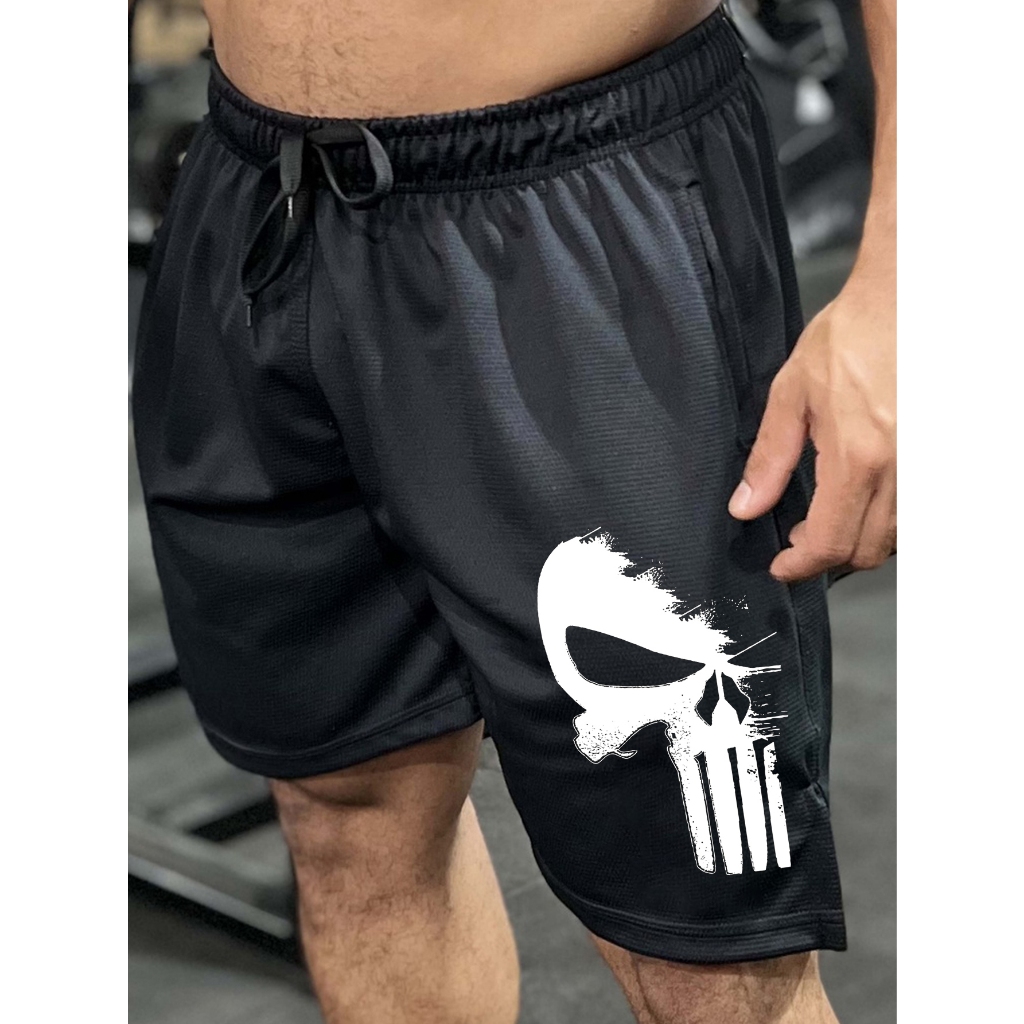 Bermuda Shorts Masculino DryFit Preto Estampado