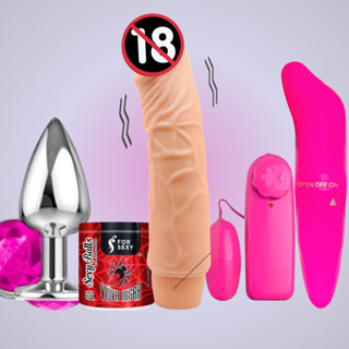 Kit Sex Shop Pinto Penis de Borracha Vibrador + Vibrador Feminino Golfinho + Plug Anal + Virador Bullet + Bolinha Excitante Viuva Negra