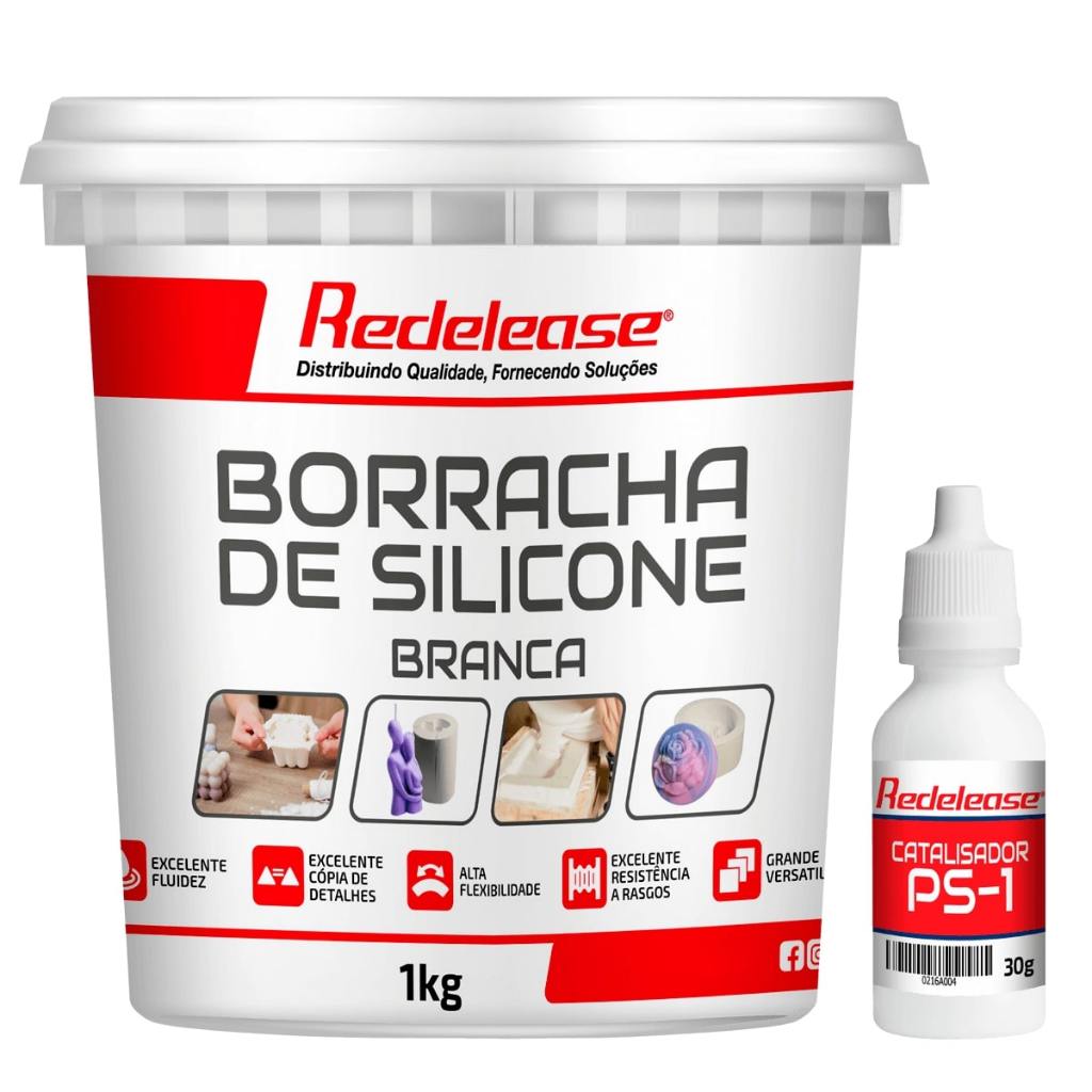 Borracha De Silicone: Branca Alta Flexibilidade para Moldes (Com Catalisador) [1,030 Kg] em Oferta na Shopee
