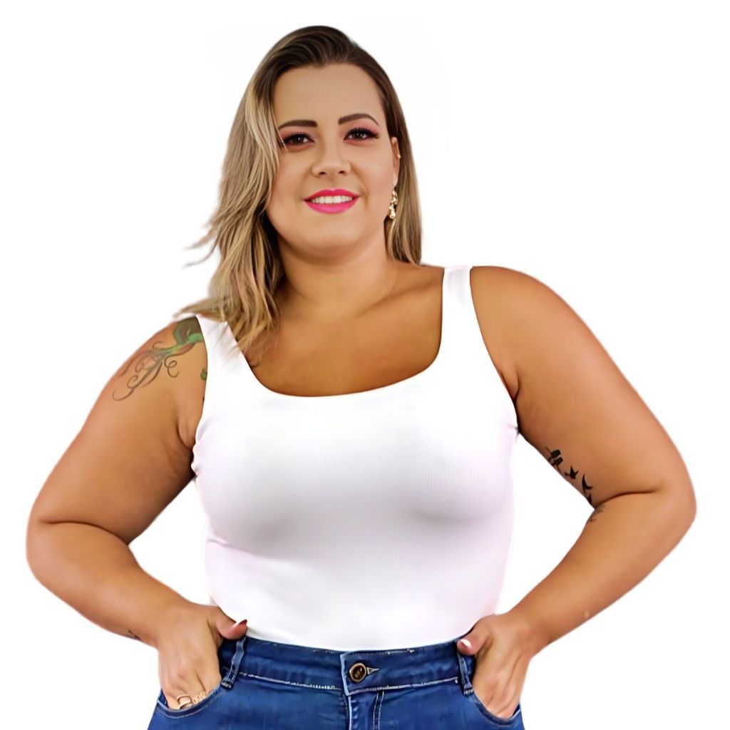 Regata K2B Alça Larga PLus Size Tamanhos Grandes G1 G2 G3
