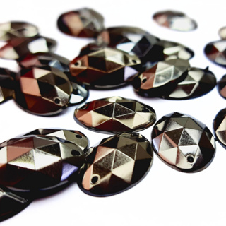 Chaton Para Costura Oval 13x18mm em Acrílico com 50 peças em Oferta na Shopee