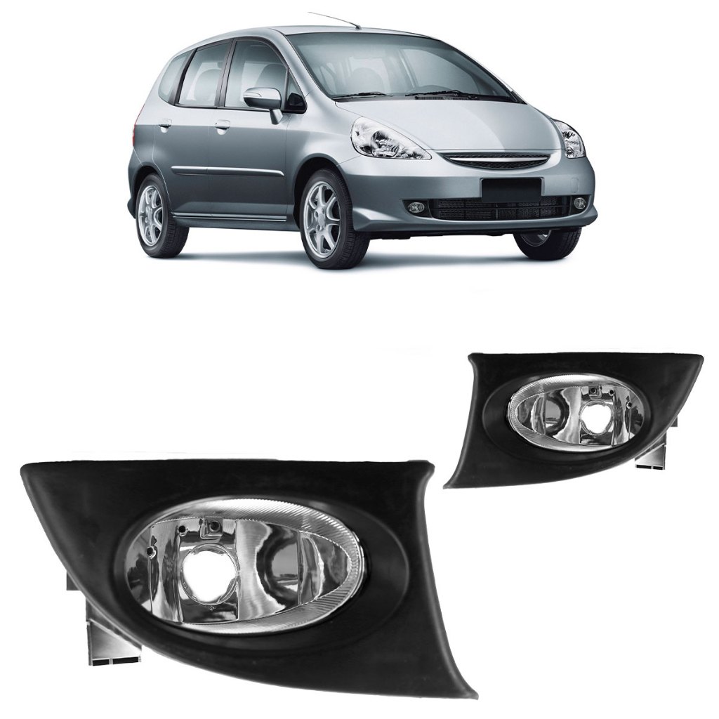 Farol Milha Auxiliar Fit 2006 2007 2008 Lente Lisa Acrilico em Oferta na Shopee