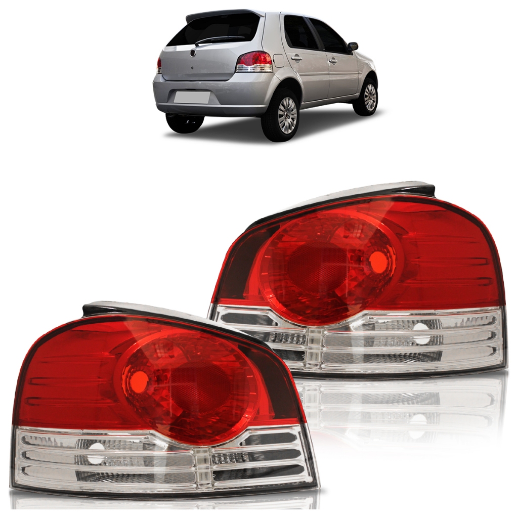 Lanterna Traseira Palio G4 2010 2011 Bicolor Lente Lisa Acrilico em Oferta na Shopee