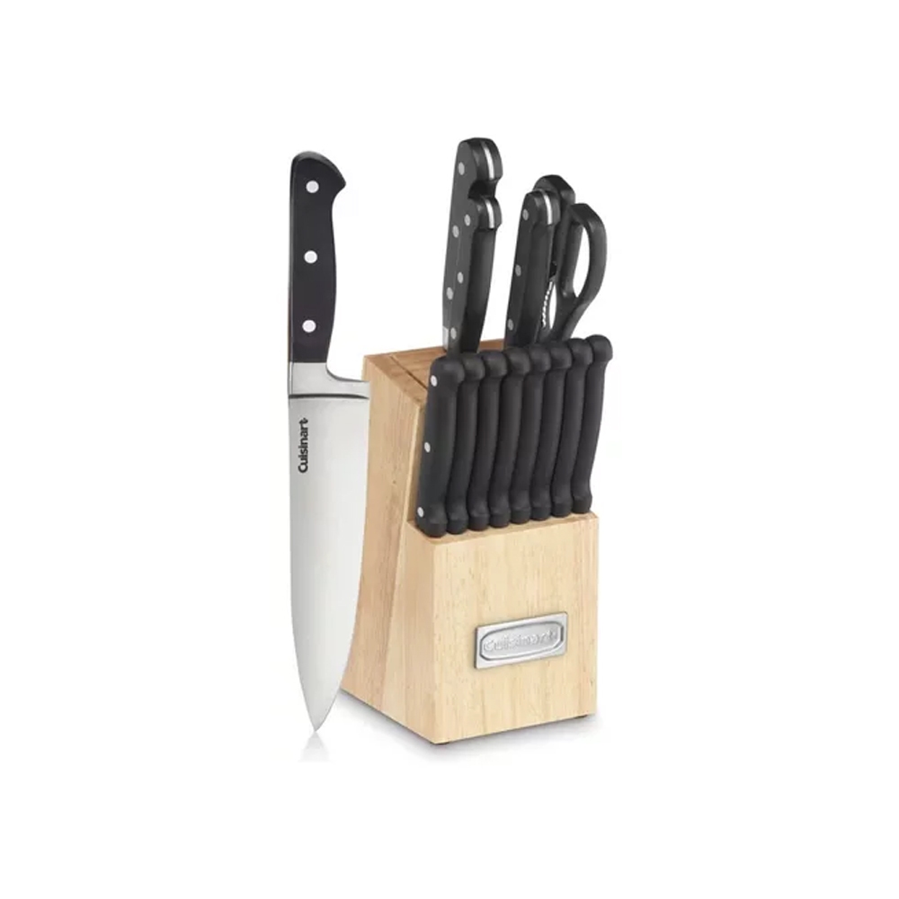 Conjunto de Facas Cuisinart Aço Inox 14 Peças Preto Rebite Triplo  C55TR-14PCB em Oferta na Shopee