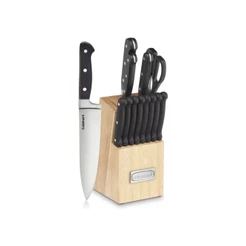 Conjunto de Facas Cuisinart Aço Inox 14 Peças Preto Rebite Triplo C55TR-14PCB
