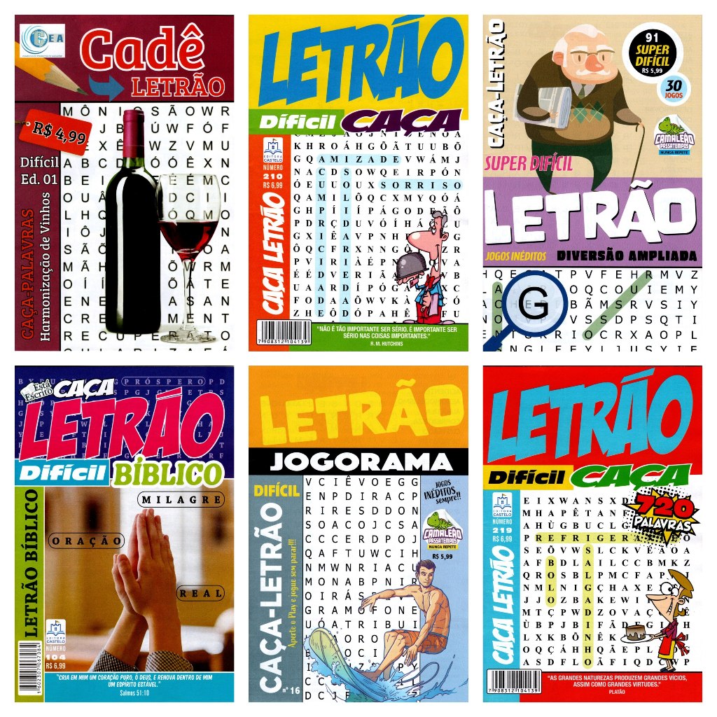 10 Caça Palavras Só Letrão - Só Nível Difícil - Sem Repetir