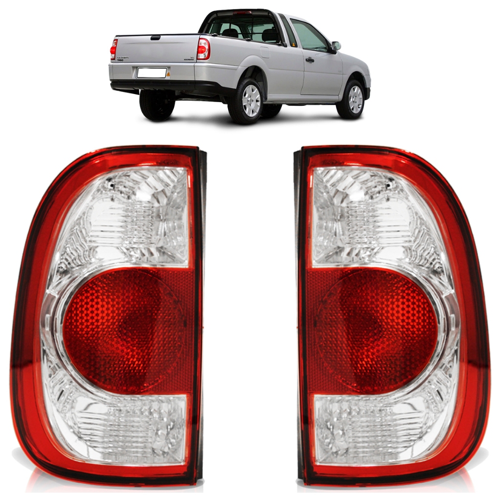 Lanterna Traseira Saveiro G4 2006 2007 2008 2009 2010 2011 Bicolor Lente Lisa Acrilico em Oferta na Shopee