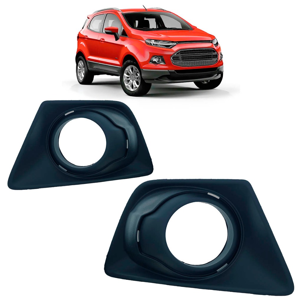 Moldura Grade Milha EcoSport 2013 2014 2015 2016 2017 Com Furo Preto - Spare Parts and Accessories for Vehicles