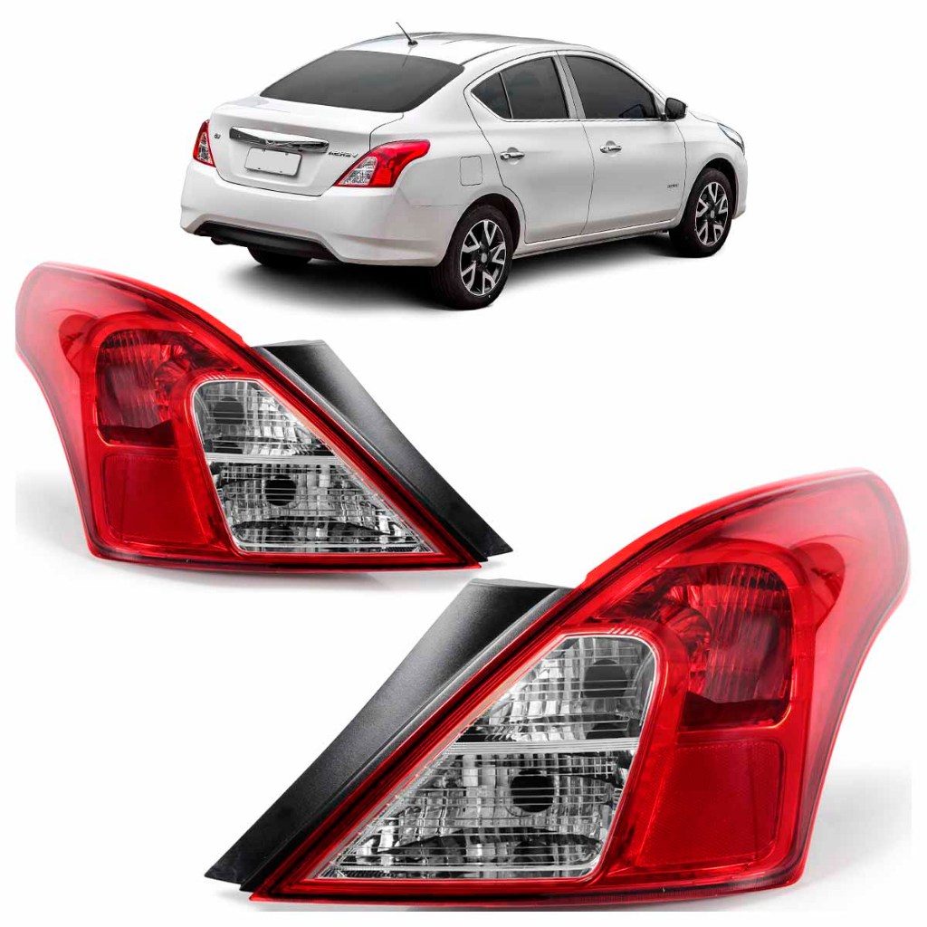 Lanterna Traseira Versa 2012 2013 2014 2015 2016 Bicolor Lente Lisa Acrilico