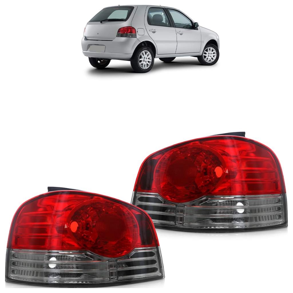 Lanterna Traseira Palio G4 2008 2009 Serve para 2010 2011 Bicolor Lente Lisa Acrilico em Oferta na Shopee