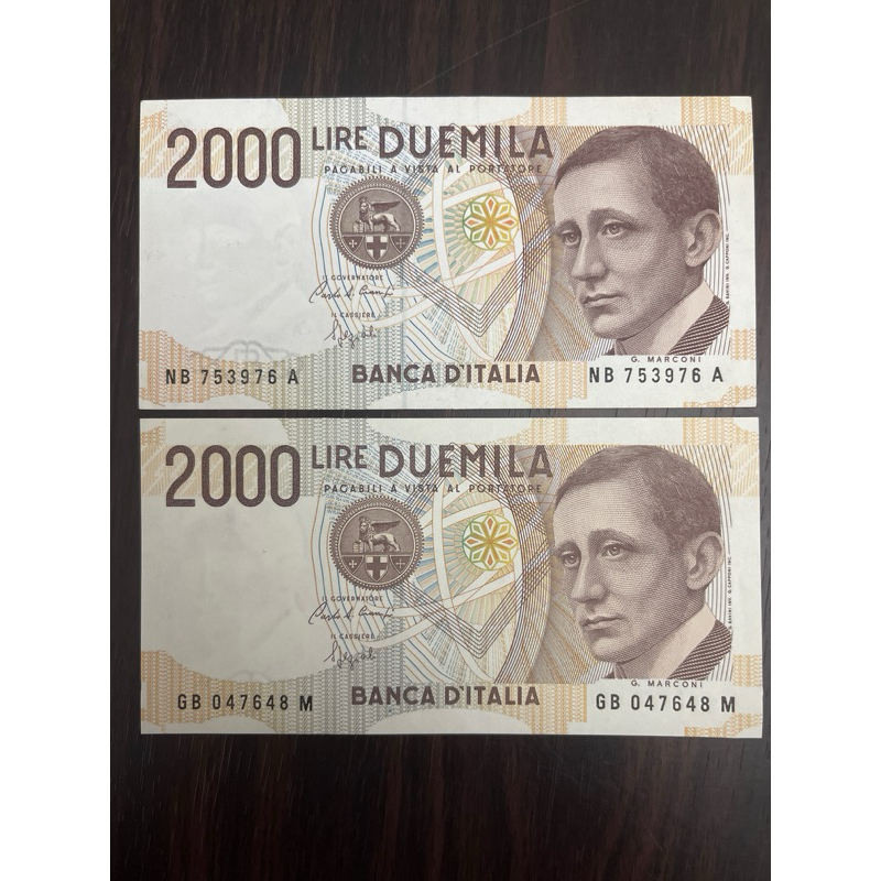 Cédula Itália 2.000 ₤ - Itália - Lira mbc B409