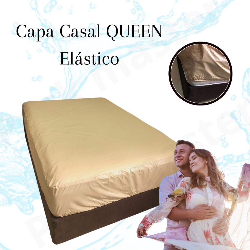 Impermeável Capa Colchão QUEEN Anti Xixi Hospitalar Elástico
