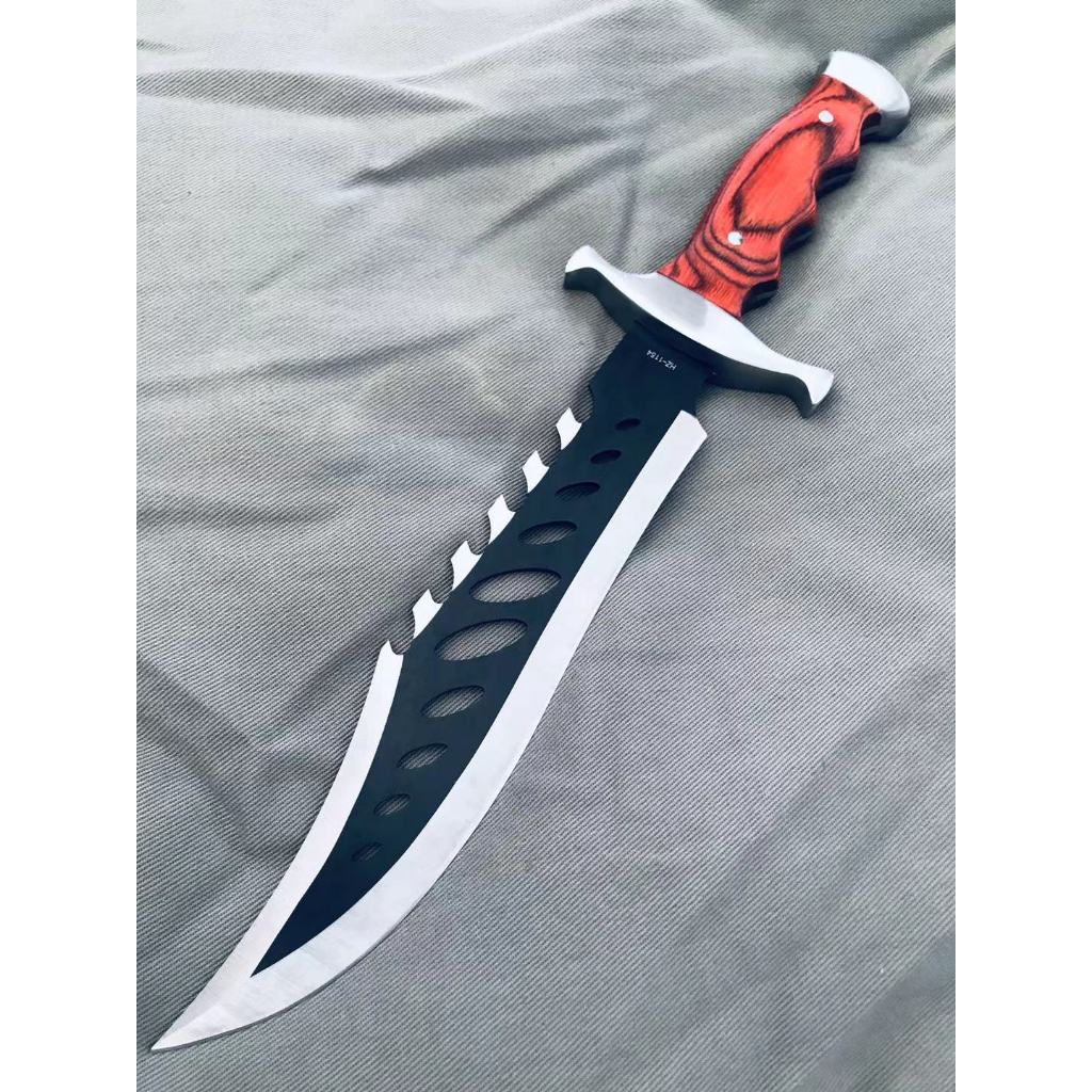 Facão De  Esportiva Lamina Prata Black Aço 440 C/ Serra+ Bainha Kim em Oferta na Shopee