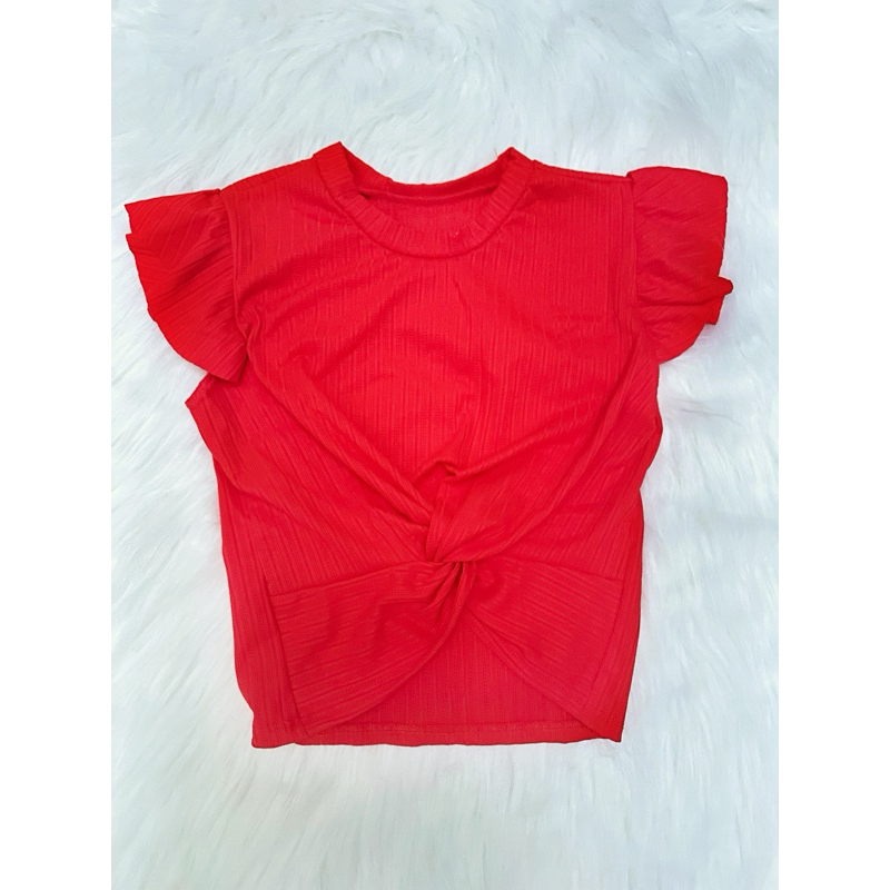 Blusinha Cropped com manguinha canelada
