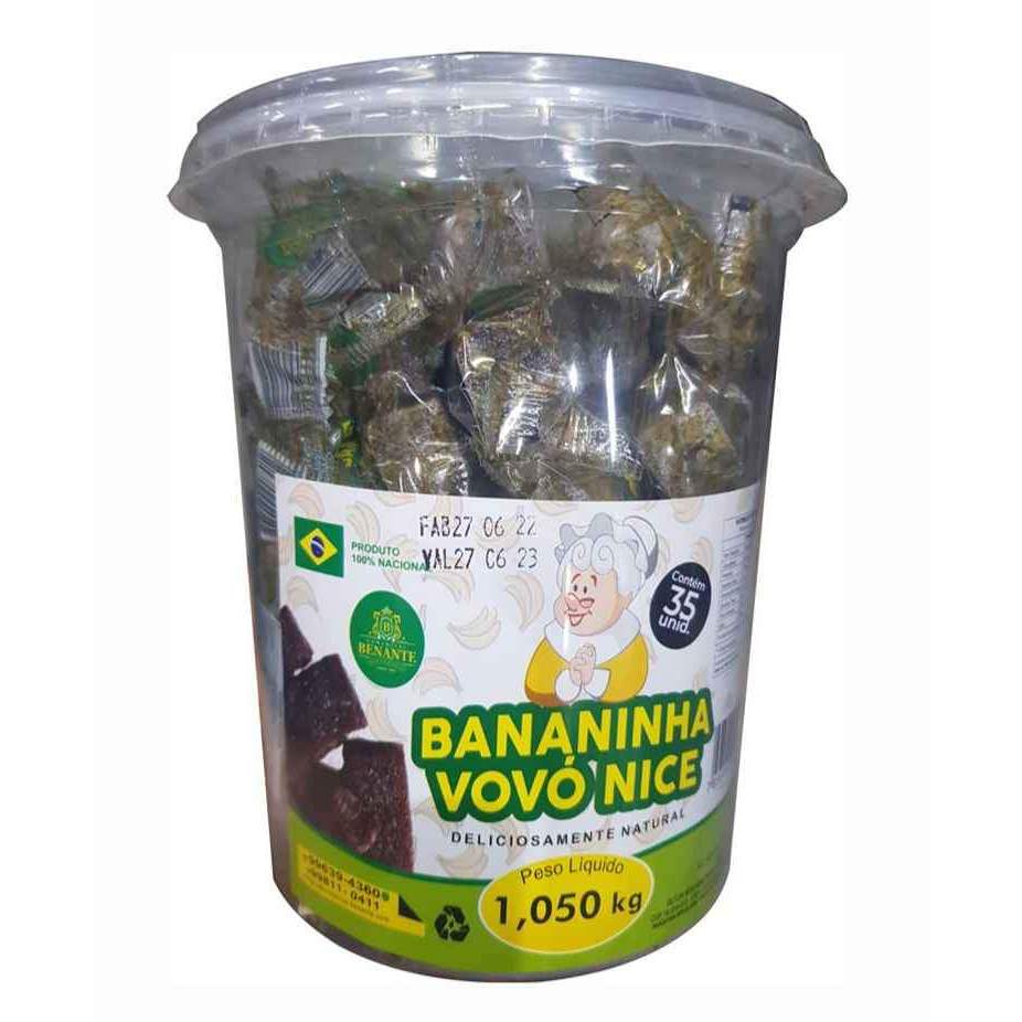 Bananinha COM Açúcar POTE com 35 unidades - Vovó Nice - 1,050 Kg em Oferta na Shopee