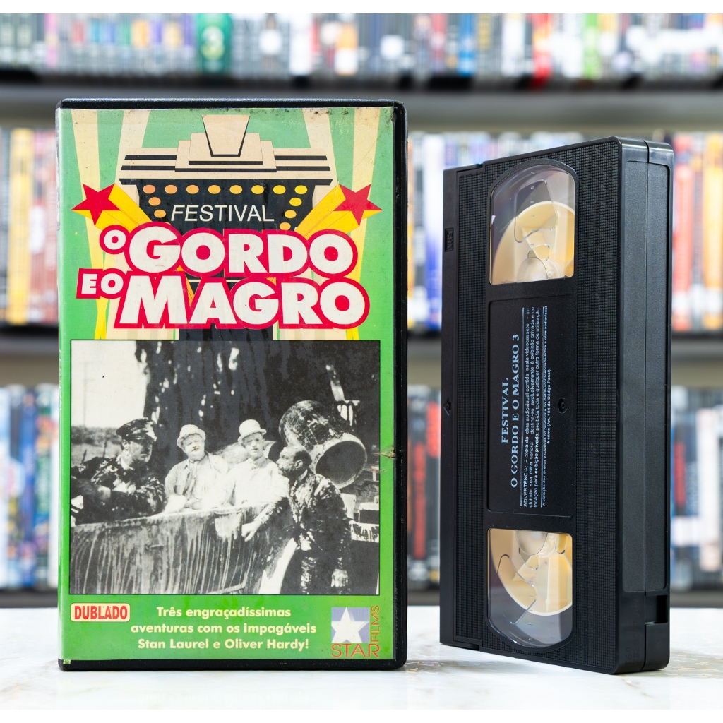 VHS O Gordo e o Magro - DUBLADO Original Comédia - Festival o Gordo e o Magro - Preto e Branco (Capa Verde)