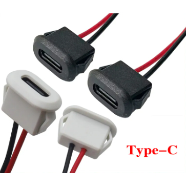 Kit conector USB-C fêmea com acabamento