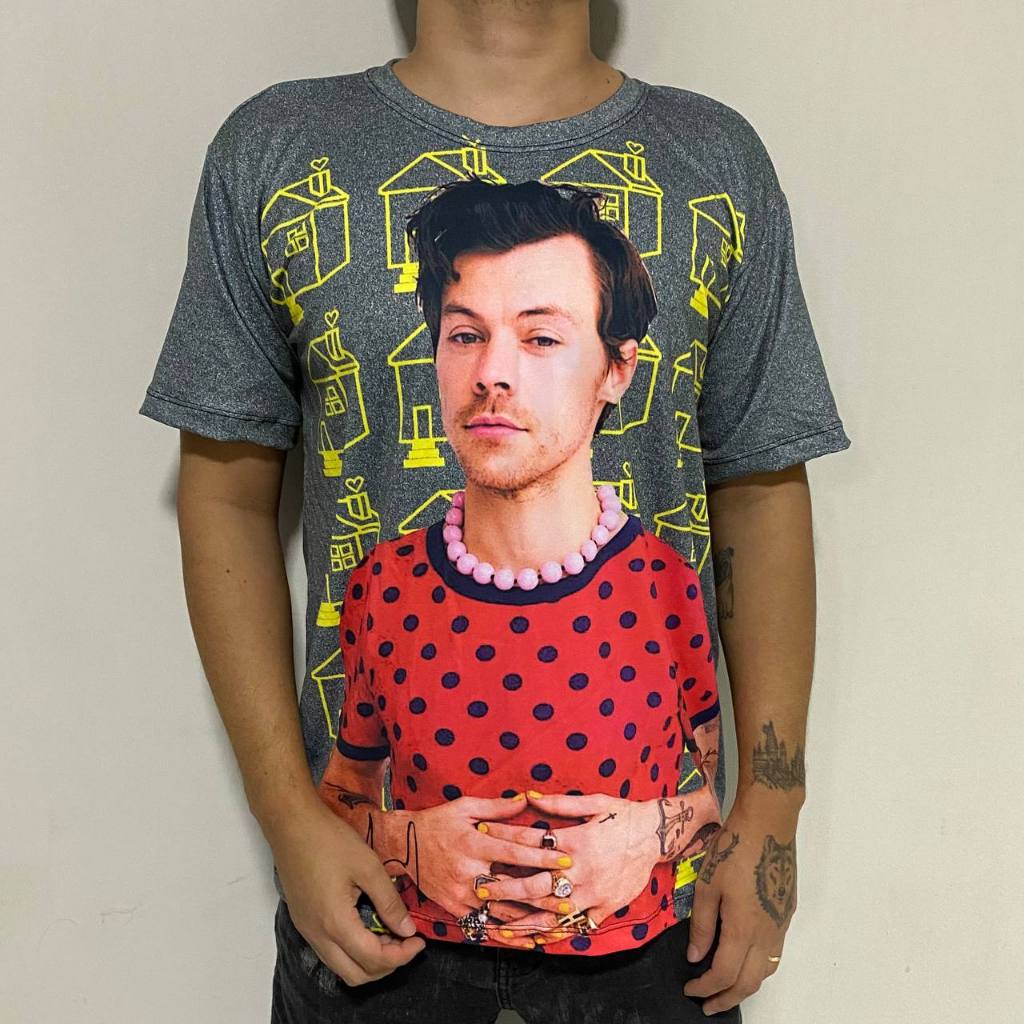 Camiseta t-shirt harry styles tuor harry´s house turnêr love on tour versão mesclada