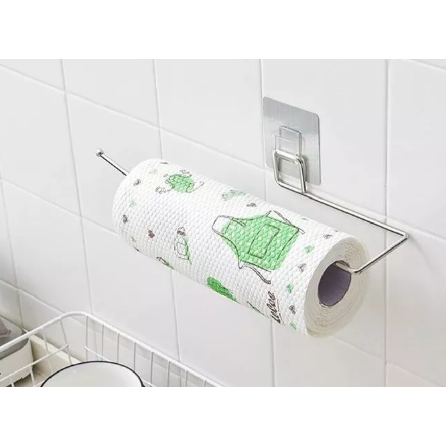 Porta Papel Toalha Alumínio Filme Suporte Parede De Cozinha