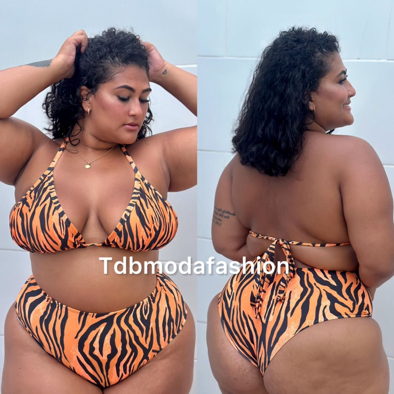 biquíni plus size preto cintura alta efeito lipo seca barriga