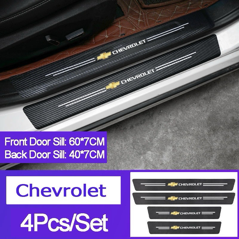 Adesivos de couro de fibra de carbono para carros Protetores de peitoril de porta para Chevrolet Onix Cruze S10 Omega Prisma Celta Astra Sonic
