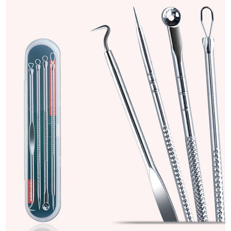 Kit com 4 Ferramentas para Remoção de Acne: Sua Solução Profissional em Casa