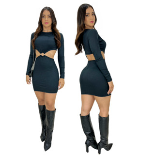Vestido Manga longa Moda Gringa