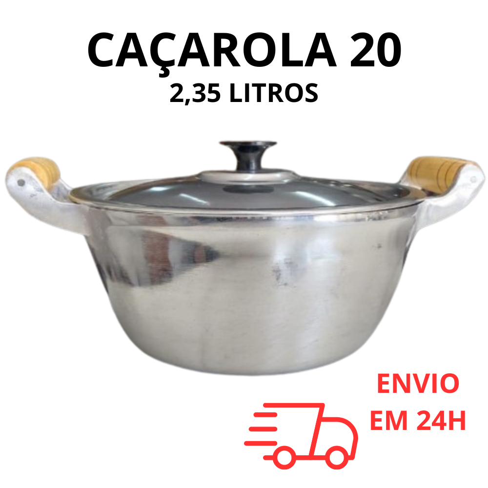 Panela Caçarola de alumínio batido nº20 Caçarola de alumínio fundido Grosso 2,35L Panela média