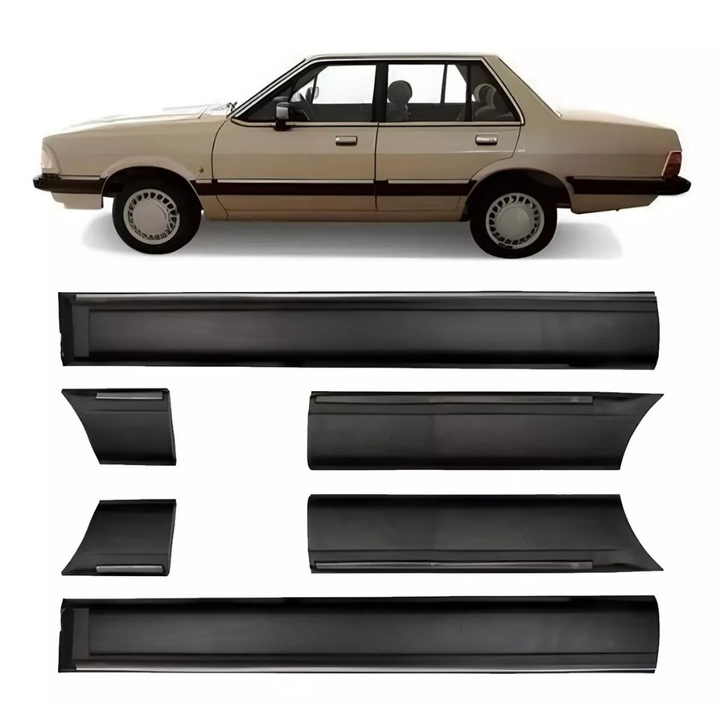 Jogo Friso Lateral Del Rey 85 86 87 88 A 91 Preto 4 Portas