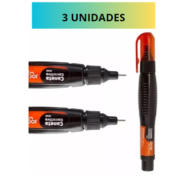 Caneta Corretiva 8  Ml-leo leo-3 Unidades