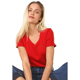 Kit 3 camisetas Feminina tommy bandeirinha Gola V