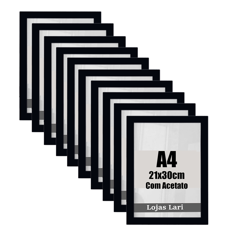 Kit 10 Molduras Certificado A4 21x30 Com Acetato Premium em Oferta na Shopee